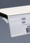 Shelf edge data strip - Angled for 7-10mm thick shelves